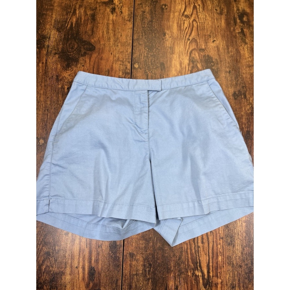 Adidas Golf Shorts Womens Size 6 Blue Chino Flat Front Preppy Stretch Logo